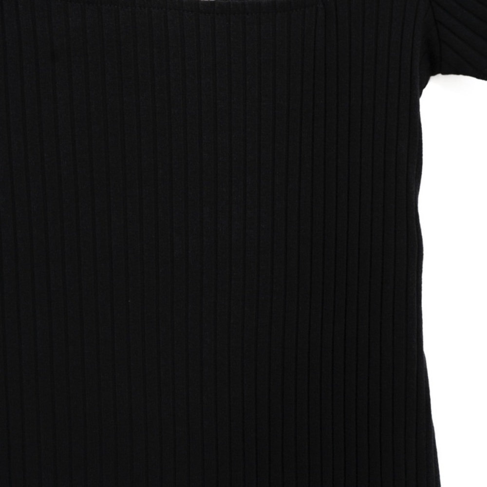 Black Ribbed Midi Dress - Picture 5 of 6